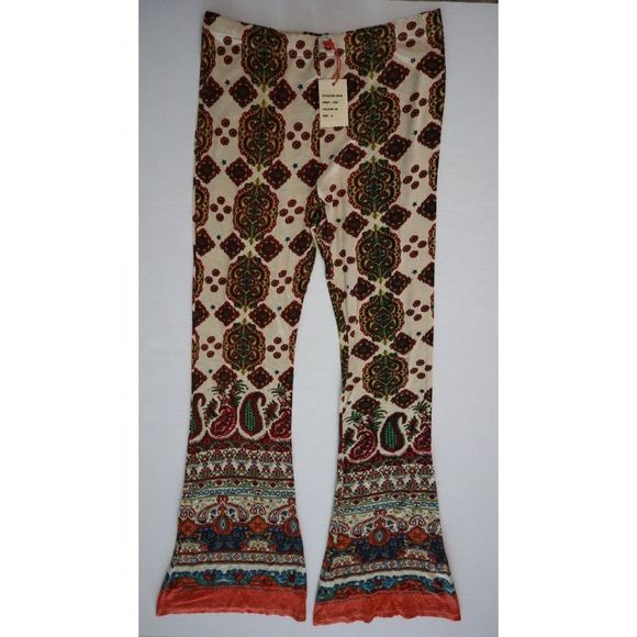 Anthropologie RAGA R518 93 Women's Sz S Boho Stretch Bell Bottom Pants - Picture 1 of 7